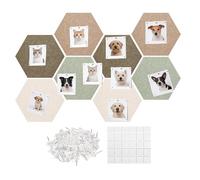 Hexagon Cork Board Wall Panels Set | Self-Adhesive Acoustic Pin Boards For Walls, Aesthetic Bulletin Tiles For Photos, Cards & DIY Crafts Fors Bedroom, Living Room, Office, Classroom