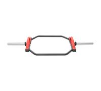 Hexagon Dumbell Bar with Clasps for Squats, Olympic Bar, bilanciere in acciaio con chiusura a molla, asta esagonale, ascella, stacco da salto, manubri esagonali (rosso)