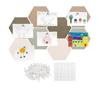 Hexagon Pin Boards Wall Decor for Photo Display | Accoustic panel set with geometric design & versatile DIY craft friendly layout for home bedroom living room office classroom school creative