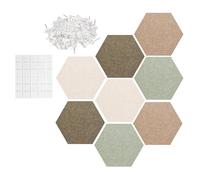 Hexagon Wall Pin Boards, Hexagon Decor Wall, Aesthetic Home Decor Picture Board Set, Display Board Accoustic Panels Set for Crafts Photos Cards Bedroom Living Room Office School Classroom