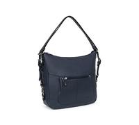 Hexagona - Borsa trasformabile - Compatibile con formato A4 e cellulare - per donna - Collezione Comfort - in pelle, Marina