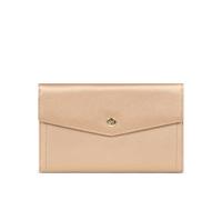 Hexagona - Compagno di viaggio con 2 persiane Stop RFID - Compatibile con carte di credito, CNI, patente di guida, passaporto, carta grigia e libretto degli assegni - da donna - Collezione Luna, oro