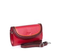 Hexagona Paris Donna - Collezione Icy - Rosso/Multicolore - in Sintetico Liscio Lucido - Una Tracolla Regolabile Cerimonia - Pochette Borsa per Telefono, 22,5 x h : 13 x P : 6,5 cm