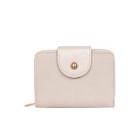 Hexagona - Portafoglio 2 persiane Stop RFID - Compatibile con carte di credito, CNI e permesso di guida - da donna - Collezione Abi, Grigio chiaro/Oro, Classico