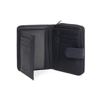 Hexagona - Portafoglio a 2 persiane - Compatibile con carte di credito, CNI e permesso di guida - da donna - Collezione Soft - in pelle, Marina, Taglia unica