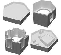 Hexagonal Tower for 6mm Scale BattleTech - Modular Multi-Level Building
