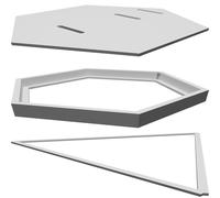 Hexagonal Two-Color Medal Display Frame for Wall Mount with Symmetrical Design