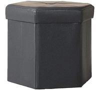 HexagonalOttomanFootrestVanityStoolPULeatherPoufStorageBenchShoeRack43x39.5cmModernHomeDecorVersatilePoggiapiediperLivingRoom