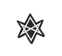 Hexagram Crowley Thelema, Occulto, Satanica, Lucifero, Satana, Demonio, Numero della Bestia, 666, Diavolo, Metallo Nero, Hel Ricamato Ferro su Applique Accessorio Souvenir