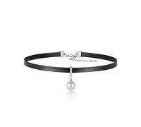 HEXALOVA Collana girocollo nera da donna, girocollo gotico, girocollo in pelle nera, girocolli da donna, gioielli gotici, Perla, Nessuna pietra preziosa