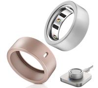 Hexasider Oura, confezione da 2 coperture per anelli, compatibili con Oura Ring 4/Oura Ring Gen3/Samsung Galaxy, custodia protettiva in morbido silicone antigraffio, per donne e uomini (argento + oro