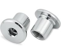 HEXATON Dadi a Manicotto M6 x 15 x 15 mm - 25 Pezzi - Dadi Esagonali per Mobili a Testa Piatta con Flangia e Cava Esagonale - Acciaio Zincato