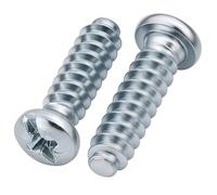 HEXATON Viti Euro Testa Bombata Pozidriv 6,3 x 24 mm - 100 Pezzi - Viti Truciolari in Acciaio Zincato Bianco per Mobili, Legno, MDF e Falegnameria