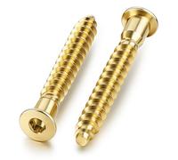 HEXATON Viti per Mobili Viti di Fissaggio per Mobili con Testa Svasata e Impronta Esagonale - 7 x 50 mm - 50 Pezzi - Acciaio Zincato Giallo - Filettatura Completa