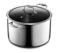 HexClad Pentola ibrida antiaderente da 12 qt con coperchio, pronta per induzione