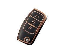 HEXEH Cover Guscio Chiave Custodia Protettiva Pieghevole in TPU per Auto per Ford per Focus 2 MK2 per Fiesta per Mondeo per Galaxy per Falcon per Territory Shell FOB Case Cover Chiave Auto(Svart)