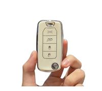 HEXEH Cover Guscio Chiave TPU Auto Flip Key Case Cover Shell FOB per Renegade per Compass 2016 2019 4 Pulsanti Pieghevoli Keyless Protector Accessori Cover Chiave Auto(White)