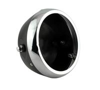 HEXEH Faro Griglia Cappuccio Faro per Moto da 7 Pollici Montaggio Laterale Supporto per Alloggiamento per Faro Rotondo Coperchio per Faro Faro per Faro Copri Faro(Black Chrome Ring)