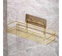 HEXEH Mensola angolare per doccia e bagno, in acciaio inox, color oro, senza punzonatura, da appendere alla parete, per sapone, shampoo, asciugamani, porta asciugamani integrato, scolapiatti/C