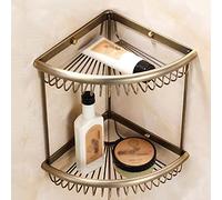 HEXEH Mensole da bagno Angolo Doccia Caddy Mensole Galleggianti Oro Accessori Da Bagno Bronzo Antico Montato A Parete Shampoo Doccia Gel Organizer Mensola Drenante Rack Antiruggine Antigraffio/2