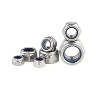 HEXHUASR 1/5/ 10/20 pezzi M2 M2.5 M3 M4 M5 M6 M8 M10 M12 M14 M16 M18 M20 M22 304 Acciaio inossidabile Nylon Dadi esagonali autobloccanti Controdado DIN985(M12 x5pcs)