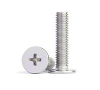 HEXHUASR 10-100 Pezzi CM 304 A2 Acciaio Inossidabile s Vite a Testa Piatta Ultra Sottile M1.6 M2 M2.5 M3 M4 M5 M6(20mm)