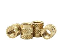 HEXHUASR 10/15/20/40/50/100 pezzi M1 M1.2 M1.4 M2 M2.5 M3 M4 M5 M6 M8 Dado di inserimento termico in ottone zigrinato con filettatura Parti di inserimento in rame Dadi(Length 7mm)