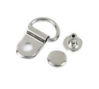 HEXHUASR 10/30/50/100 Set 9 * 14mm Fibbie ad Anello in Metallo a D Moschettone Scarpe Chiodi Borsa Cinghia Chiusura Cintura Moschettone Accessori for Cucire Fai da Te(Silver,9x14mm-10Pcs)