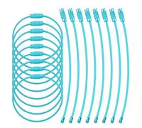 HEXHUASR 10/50/100 Pezzi Portachiavi in Filo di Acciaio Inossidabile Portachiavi Cavo ad Anello Anelli for Appendere targhette for Bagagli, Chiavi e Porta targhette identificative(Blue,10PCS)