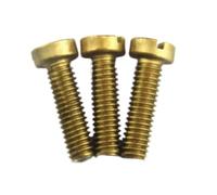 HEXHUASR 10/50 Pezzi M2 M2.5 M3 M4 M5 M6 DIN84 Vite a Testa cilindrica con Testa a Taglio in Ottone(X4mm)