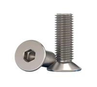 HEXHUASR 10 Pezzi DIN7991 TA2 Testa Esagonale con esagono Incassato bullone Vite Svasata Piatta M2-M6(12mm,M6 (10Pcs))