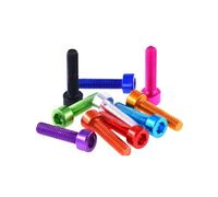 HEXHUASR 10 Pezzi din912 M2 M2.5 M3 M4 M5 M6 Vite a Testa cilindrica con esagono Incassato in Alluminio colorato anodizzato(Red,M2.5x12)