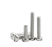 HEXHUASR 10 Pezzi/Lotto M1.6 M2 M2.5 M3 M4 M5 M6 304 A2-70 Acciaio Inossidabile GB65 Testa a Taglio scanalato Colonna Vite Testa cilindrica bullone(16mm x10pcs)