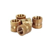 HEXHUASR 100 pz/50 pz/10 pz M1 M1.2 M1.4 M2 M2.5 M3 M4 M5 M6 M8 M10 Inserto in Ottone Dado Stampaggio a iniezione Inserti filettati in Ottone zigrinato Dadi(Length 3mm)