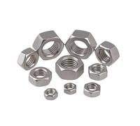 HEXHUASR 2-50 pezzi DIN934 M1 M1.2 M1.4 M1.6 M2 M2.5 M3 M4 M5 M6 M8 m10 m12 304 A2-70 dado esagonale in acciaio inossidabile(M2.5 50pcs)