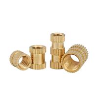 HEXHUASR 50 pezzi/lotto M2 M2.5 M3 M4 M5 M6 M8 inserto in ottone dado inserti filettati zigrinati in ottone for stampaggio a iniezione(Length 10mm,M3x OD5mm (50pcs))