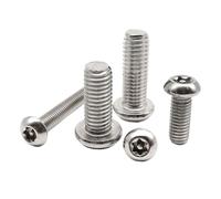 HEXHUASR Bullone di Sicurezza antimanomissione a Testa Tonda con Perno e Testa a Bottone Torx a Sei lobi in Acciaio Inossidabile M2 M2,5 M3 M4 M5 M6 M8 304(5mm)