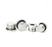 HEXHUASR DIN908 304 Flangia esagonale in acciaio inossidabile Tappo dell'olio a testa smussata Anello di tenuta ED Vite maschio(M8x1)