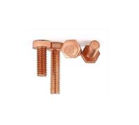 HEXHUASR Vite Esagonale Esterna in Rame Rosso 5 Pezzi/bullone in Rame elettrolitico M3M4M5M6M8M10M12M14M20(2pcs M6x12)