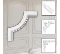 HEXIM Decorazione in stucco HDPS/PU bianca - Cornici per quadri in stucco HCR Listelli da parete (2 pezzi HCR501-1) Listello in stucco Segmento Angolo Resistente