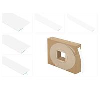 HEXIM Listelli piatti per finestra/PVC, spessore 1,5 mm, listelli in plastica da 20 a 200 mm, autoadesivi, 2 metri HJ 6019 (60 x 1,5 mm con nastro adesivo per pellicola)