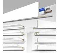 HEXIM Modanatura coprire tubi e cavi 150x150mm Cornice bianco Schiuma PU, Rivestimenti tubi di riscaldamento Protezione cavi Copri tubo (AB170, 2 metri)