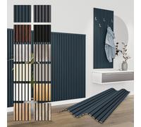 HEXIM Pannelli Acustici 138,5x60cm - Parete a Lamelle Flessibile Legno MDF Pannelli Murali Rivestimento a Lamelle Rivestimento Murale (12 pannelli / 9,96 m² Ocean - APH04)