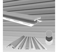 HEXIM Pannelli per facciate esterne, resistenti agli agenti atmosferici, pannelli in plastica PVC U, rivestimento esterno della casa, resistente ai raggi UV (profilo di collegamento grigio)