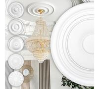 HEXIM Perfect stucco rosone - grande selezione di rosoni da soffitto in schiuma rigida PU, robusto, elemento decorativo (B3068 - Ø 830 mm) Bordo per lampadario medaglione decorazione interna