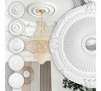 HEXIM Perfect stucco rosone - grande selezione di rosoni da soffitto in schiuma rigida PU, robusto, elemento decorativo (B3074 - Ø 700 mm) Bordo per lampadario medaglione decorazione interna