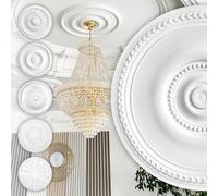 HEXIM Perfect stucco rosone - grande selezione di rosoni da soffitto in schiuma rigida PU, robusto, elemento decorativo (B3059 - Ø 522 mm) Bordo per lampadario medaglione decorazione interna