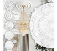 HEXIM Perfect stucco rosone - grande selezione di rosoni da soffitto in schiuma rigida PU, robusto, elemento decorativo (B3097 - Ø 665 mm) Bordo per lampadario medaglione decorazione interna