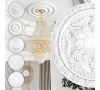 HEXIM Perfect stucco rosone - rosone a soffitto in schiuma rigida PU, robusto, elemento decorativo (B3082 - Ø 508 mm) Medaglione per lampadario decorazione interna