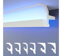 HEXIMO LED 2in1 Modanature per stucchi, soffitti a illuminazione indiretta XPS polistirene, Profilo di raccordo leggero (Pezzo campione HLED 21)